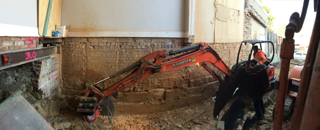 Construction during a renovation in Glebe by Canstruct Builders.